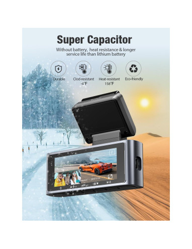 Cámara Dash OMBAR M572 3 Canales 2K+1080P GPS WiFi 5G