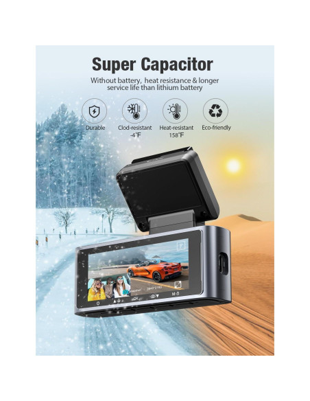 Cámara Dash OMBAR M572 3 Canales 2K+1080P GPS WiFi 5G