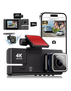 Cámara de tablero 4K UHD EMRSTORES con cámara trasera 1080P