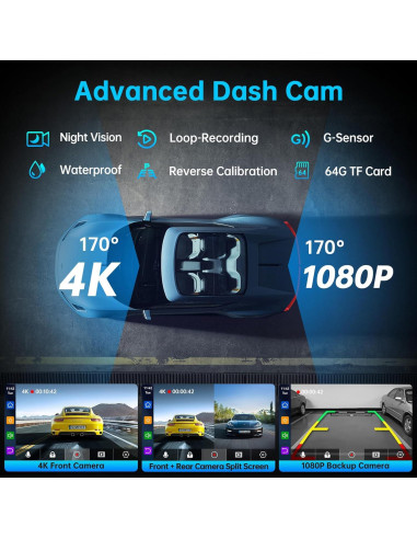 Pantalla 9" CarPlay Android Auto Jataza - Cámara 4K GPS