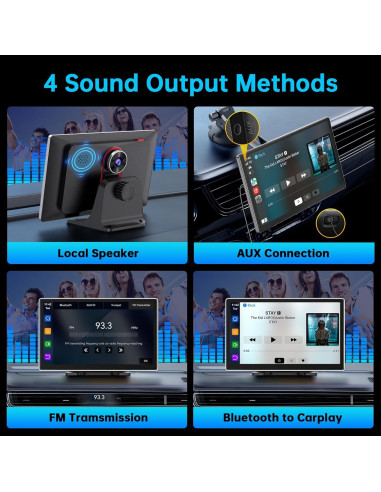 Pantalla 9" CarPlay Android Auto Jataza - Cámara 4K GPS