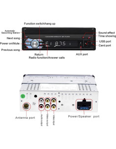 Estéreo de coche NHOPEEW 1 Din Bluetooth 7" con cámara reversa 2