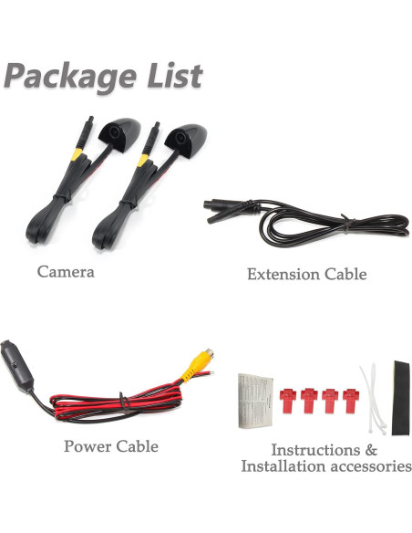 Cámara Lateral EWAY para Auto - Paquete de 2, IP68, 120