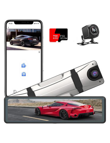 Cámara de Espejo Retrovisor 4K LNBEI con GPS y Wi-Fi