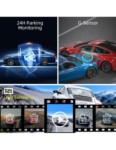 Cámara de Espejo Retrovisor 4K LNBEI con GPS y Wi-Fi