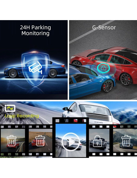 Cámara de Espejo Retrovisor 4K LNBEI con GPS y Wi-Fi