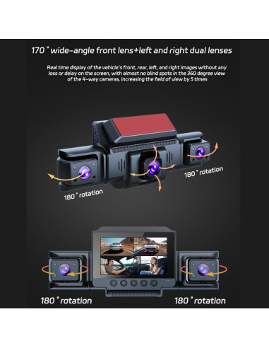 Cámara de Tablero Delantera y Trasera 1080P Yue Lin 360