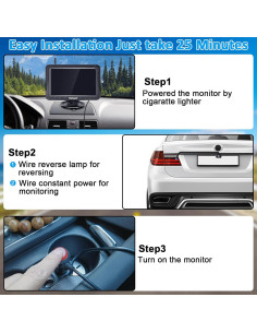 Cámara de Respaldo Inalámbrica HD 1080P Rohent 5" para Camiones 2