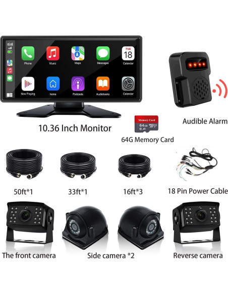 Sistema de Cámara de Respaldo LASTBUS L-10.36BSD 4 Cámaras 1080P