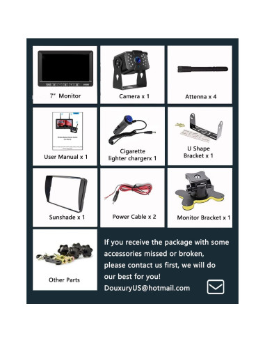 Cámara de Respaldo Inalámbrica DOUXURY HD 1080P IP69