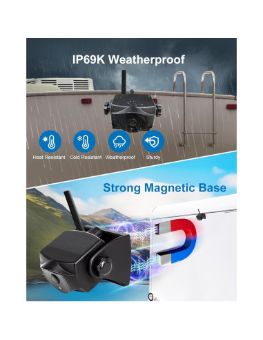 Cámara de Respaldo Inalámbrica STONVUE S1-WF818 1080P IP69K