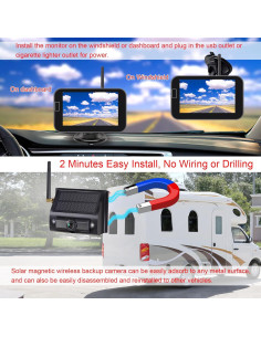 Cámara de Respaldo Inalámbrica Solar YIMU YM701 7" HD 1080P 2