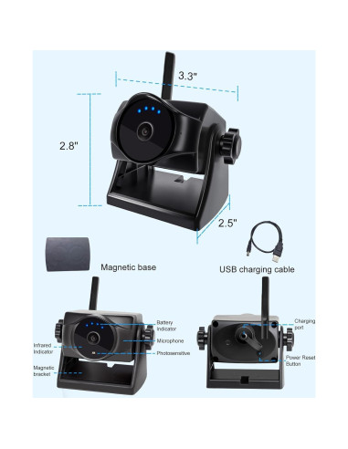 Cámara de Respaldo Inalámbrica STONVUE S1-WF818 1080P IP69K