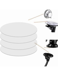 4 Discos Adhesivos Doble Cara 80mm MGQFY Transparente 2