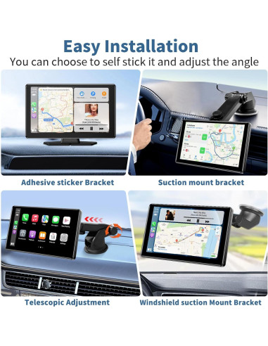 Pantalla Portátil Inalámbrica Leadtree 9" HD Carplay y Android Auto