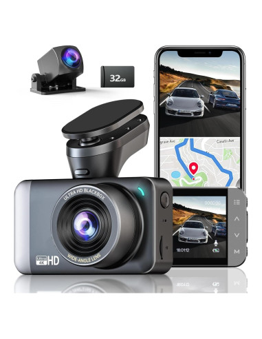 Cámara Dash JOMISE 4K Delantera y Trasera con GPS y WiFi