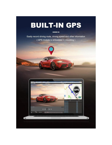 Cámara Dash JOMISE 4K Delantera y Trasera con GPS y WiFi