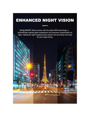 Cámara Dash JOMISE 4K Delantera y Trasera con GPS y WiFi