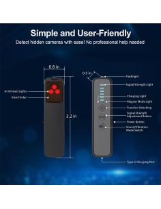 Detector de Cámaras Ocultas ZHENHAN S600 - Portátil, 10m, 30h 2