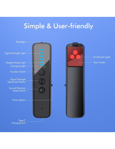 Detector de Cámara Oculta Abyliee P18-8G-V3 Portátil Negro