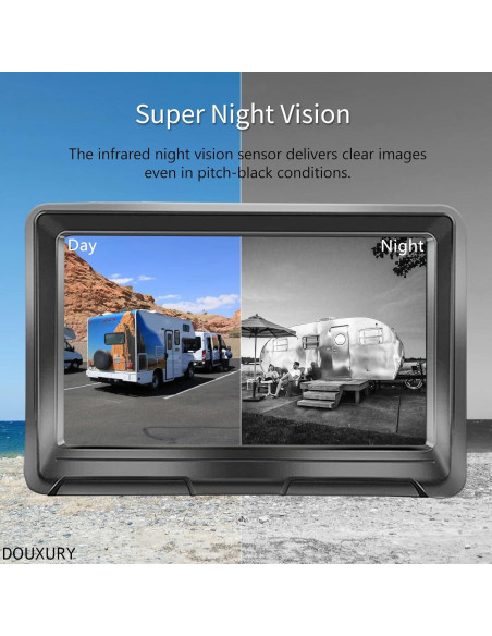 Cámara de Respaldo Inalámbrica Solar DOUXURY 1080P HD Cámara de Respaldo Inalámbrica Solar DOUXURY 1080P HD