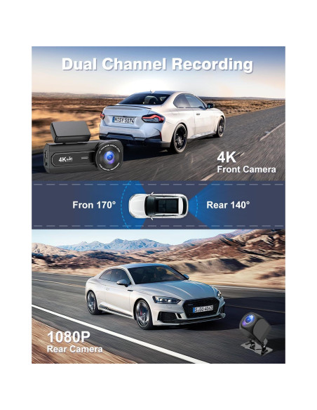 Cámara Dash Dual 4K Otovoda con WiFi y Pantalla 2.99"