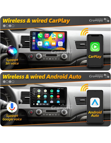Estéreo de Coche Android 10" CROWNYU para Honda Civic 2006-2011