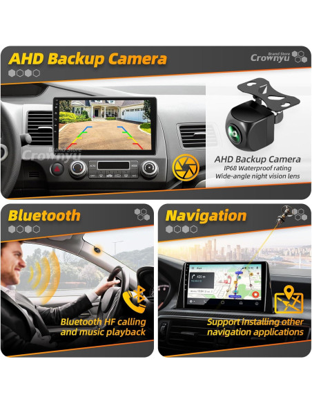 Estéreo de Coche Android 10" CROWNYU para Honda Civic 2006-2011