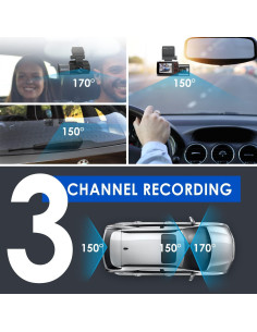 Cámara de tablero 4K AIPLUGER 3 canales GPS visión nocturna 2