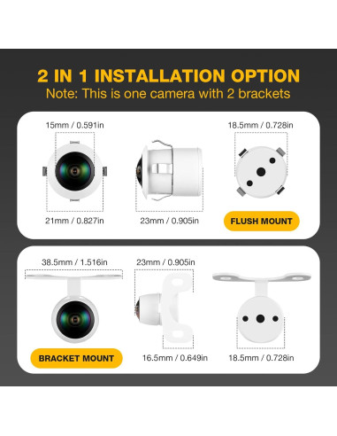 Cámara de Respaldo AHD 1080P RAAYOO L002-U2, 170 Visión Nocturna