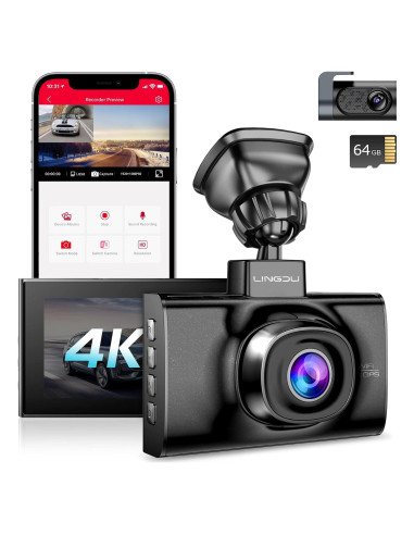 Cámara de tablero LINGDU LD02 Lite 4K GPS WiFi 64GB