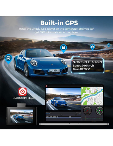 Cámara de tablero LINGDU LD02 Lite 4K GPS WiFi 64GB