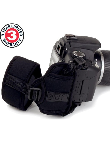 Correa de Muñeca USA Gear DualGRIP Neopreno Negro para Cámaras