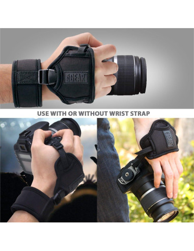 Correa de Muñeca USA Gear DualGRIP Neopreno Negro para Cámaras