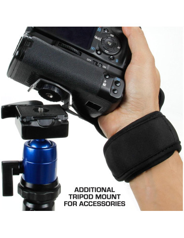 Correa de Muñeca USA Gear DualGRIP Neopreno Negro para Cámaras