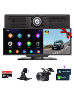 Pantalla Inalámbrica Carplay NUOTIAN 26.06 cm con Cámara HD