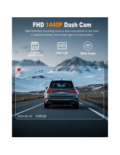Cámara Dash 2.5K QHD SEW PEUNRY con WiFi y visión nocturna 2