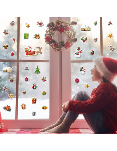 200 Stickers Esponjosos 3D Navidad ojustbeok para Niños