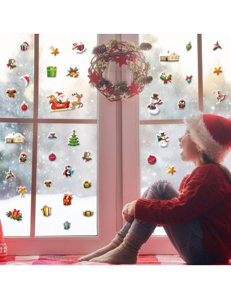 200 Stickers Esponjosos 3D Navidad ojustbeok para Niños