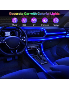 Luces LED de Tira Jushope 5 en 1 RGB 600 cm para Coche 2