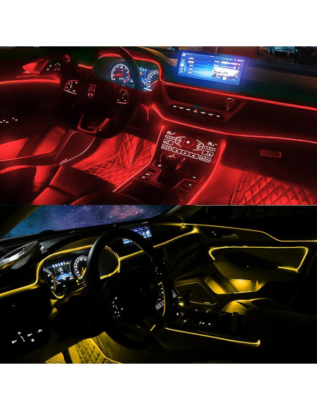 Luces LED de Tira Jushope 5 en 1 RGB 600 cm para Coche
