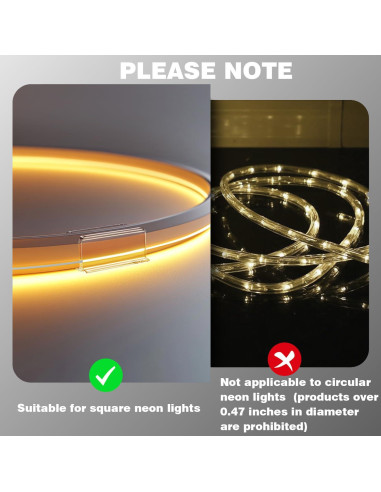 Soportes Adhesivos para Luces de Cuerda Neon Hetyue - 24 Piezas