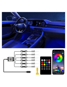 Luces LED de Interior JINRUITOP RGB 6 en 1 para Automóviles