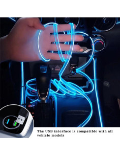 Tiras de luces LED para interiores de automóviles KHGUZ 5m Rojo 2