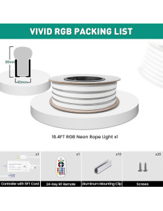 Cuerda de Luz LED Neón RGB 5M GZBtech Impermeable Control Remoto 2