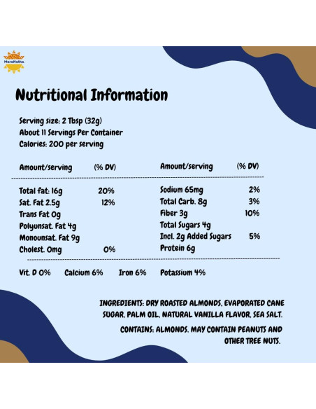 Crema de Almendra Tostada MaraNatha Vainilla 340g Sin Revolver