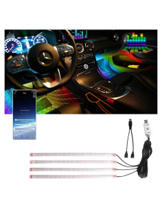 Tira LED Interior de Coche Ailinge RGB 72 LEDs USB 5V Impermeable