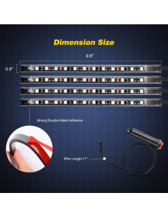 Luces LED Interiores Nilight TR-06 RGB 48 LED Control Remoto 2