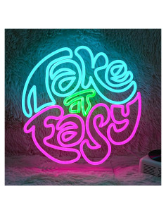 Letrero de neón LED Tómalo con Calma 32.8 cm Decoración