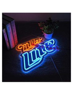 Letrero de Neón LED Miller Lite 46x30 cm para Bar